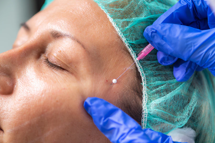 A client receiving a regenerative facial treatment